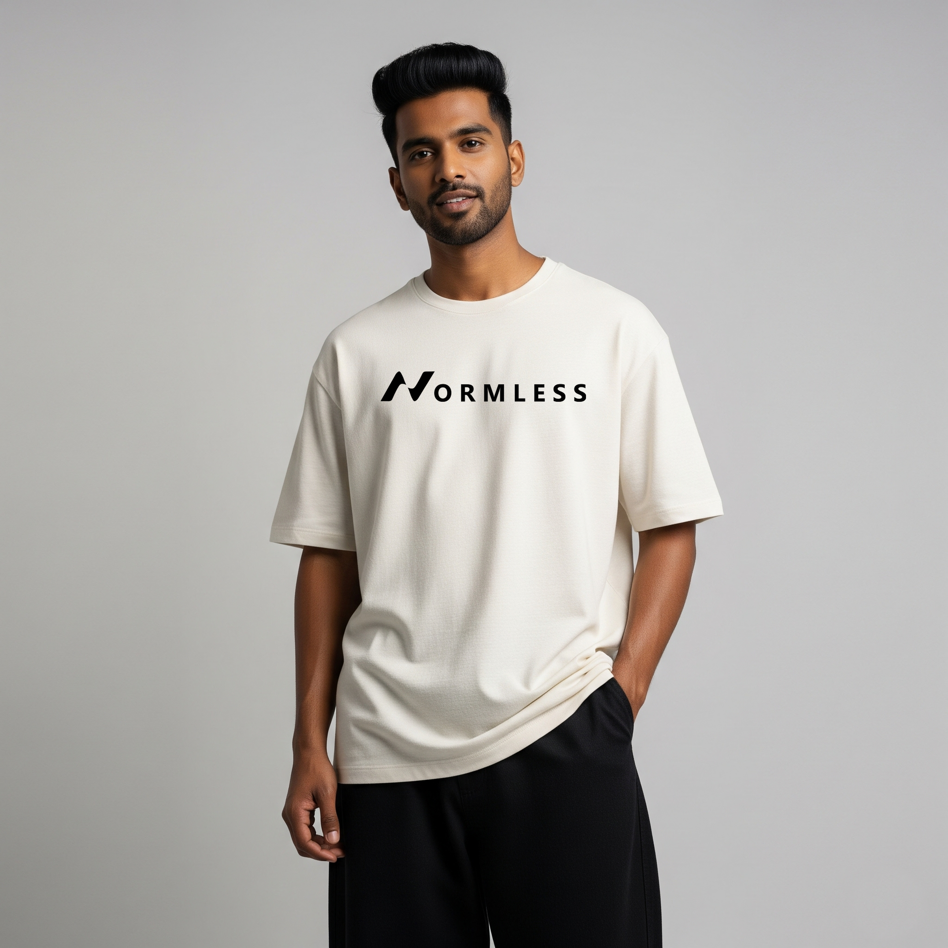 Normless Originals Oversized T-Shirt in Beige — Signature Edition