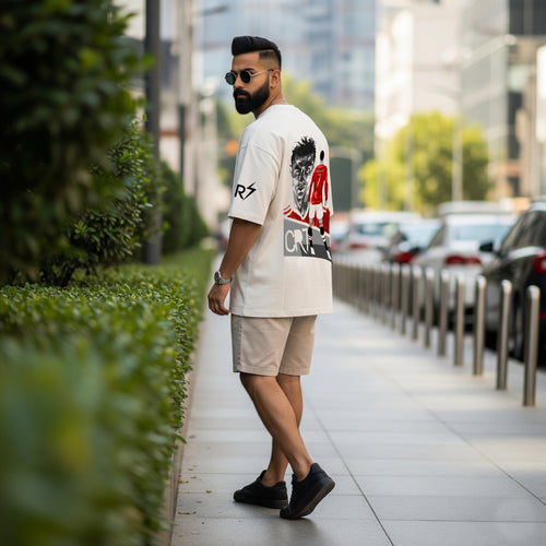 CR7 The Icon Stance Beige Oversized Tee – Limited Edition Drop