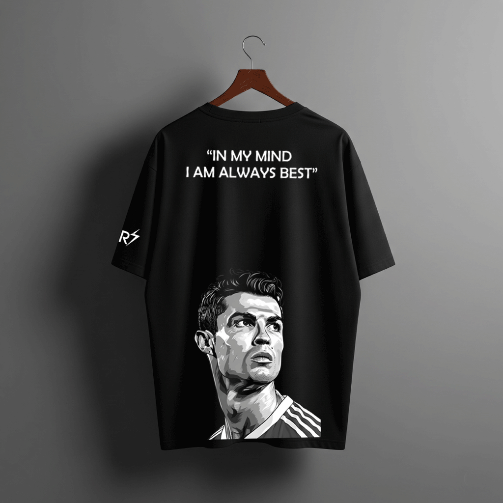Ronaldo Legacy Mode Black Oversized Tee – Limited Edition CR7 Drop