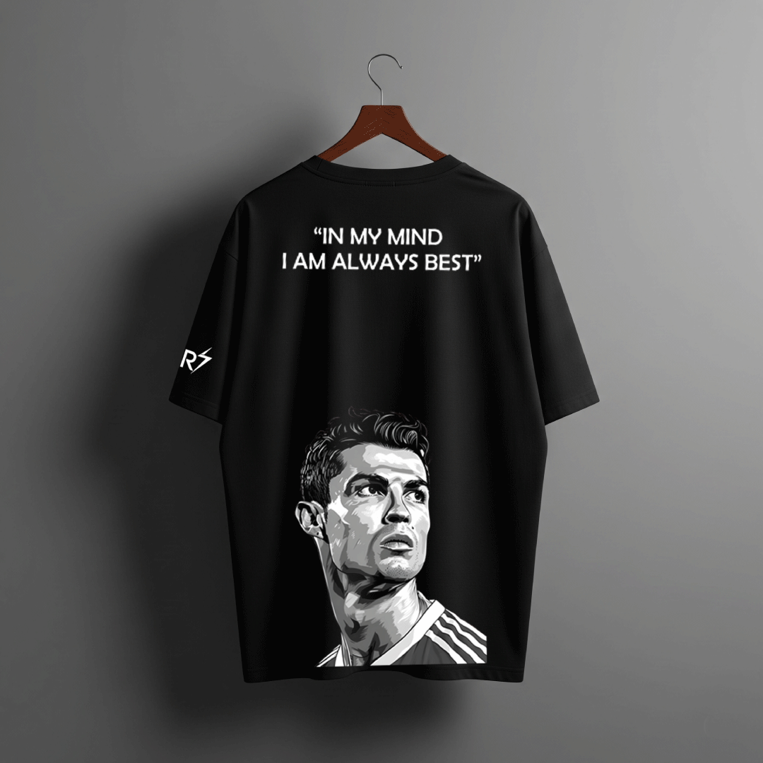 Ronaldo Legacy Mode Black Oversized Tee – Limited Edition CR7 Drop