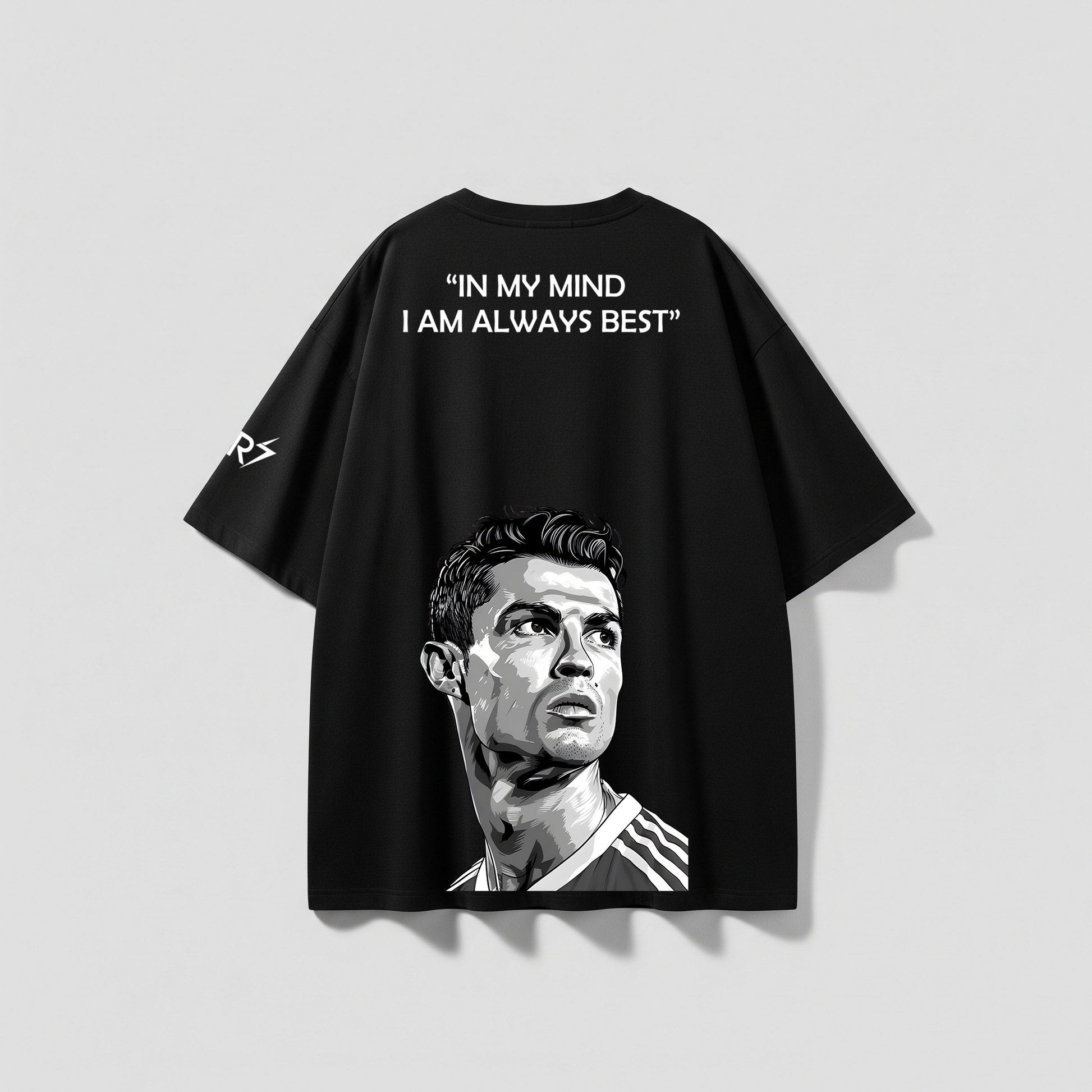 Ronaldo Legacy Mode Black Oversized Tee – Limited Edition CR7 Drop