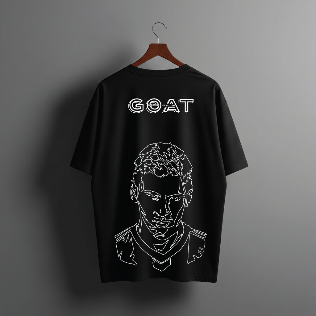 Messi GOAT Mode Black Oversized T-Shirt - Limited Edition