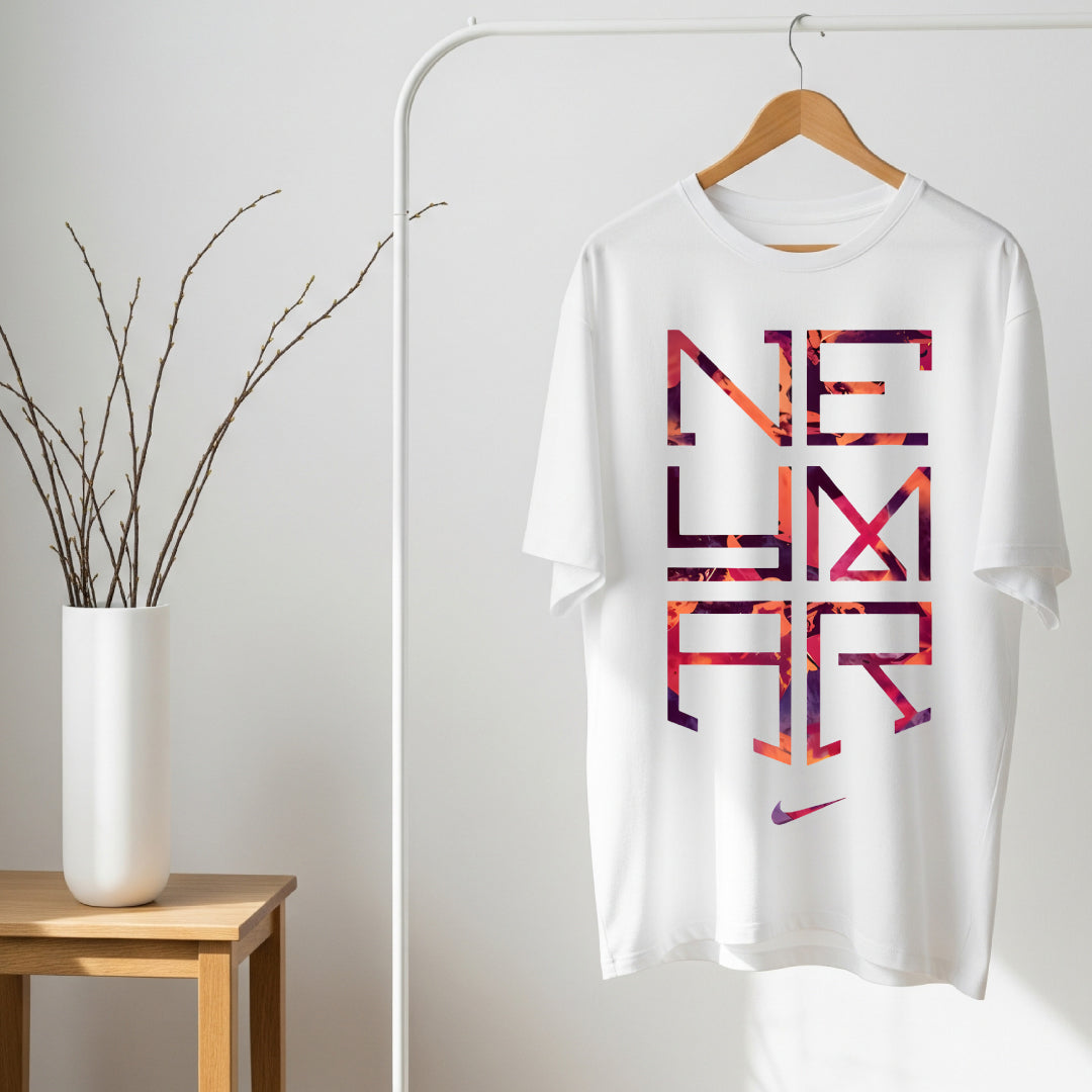 Neymar Visca Barca White Oversized Tee