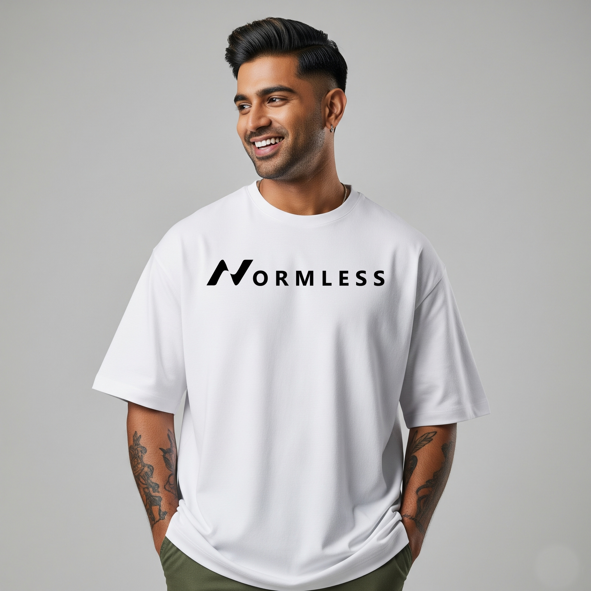 Normless Originals Oversized T-Shirt in White — Signature Edition