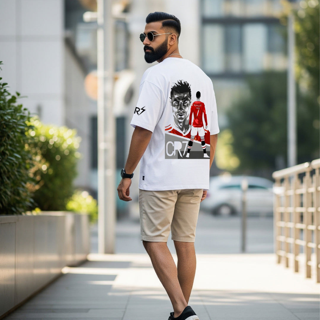 CR7 The Icon Stance White Oversized Tee – Limited Edition Drop