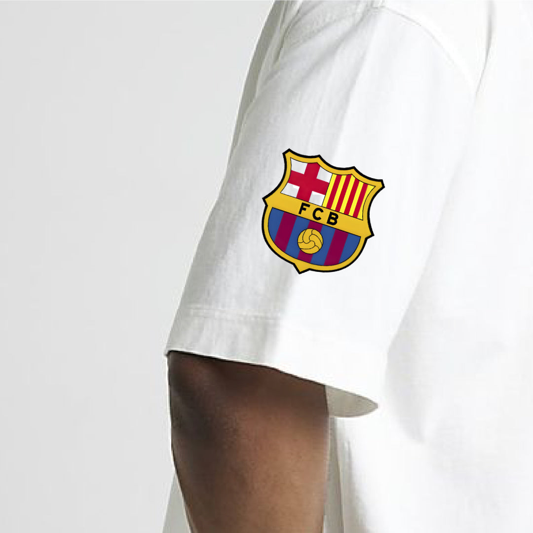 Neymar Visca Barca White Oversized Tee