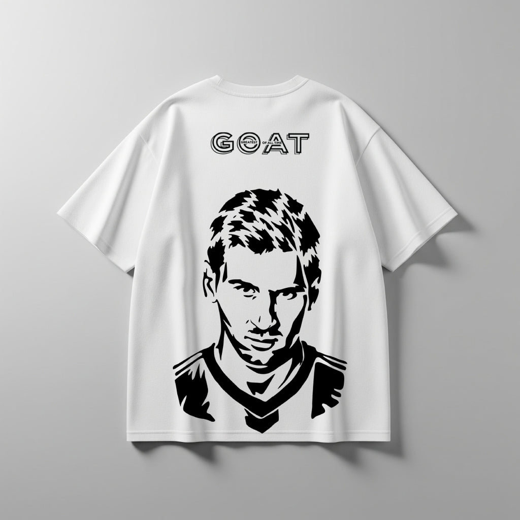 Messi GOAT Mode White Oversized T-Shirt - Limited Edition