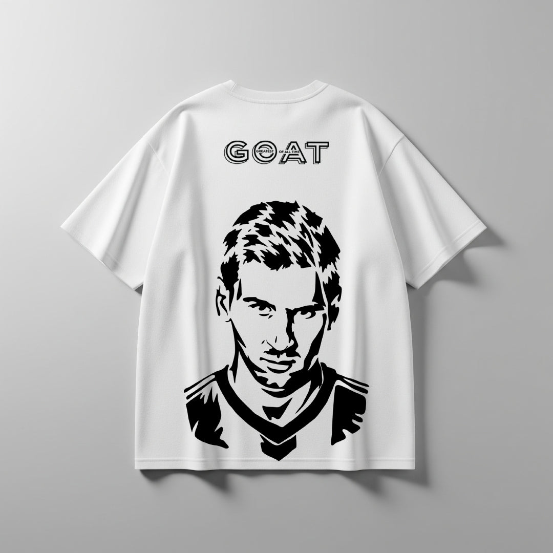 Messi GOAT Mode White Oversized T-Shirt - Limited Edition