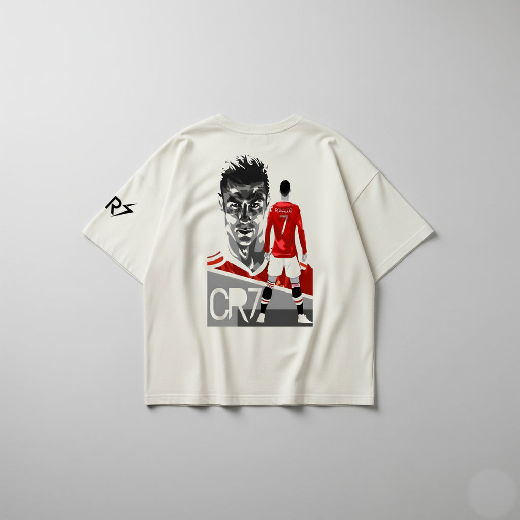 CR7 The Icon Stance Beige Oversized Tee – Limited Edition Drop