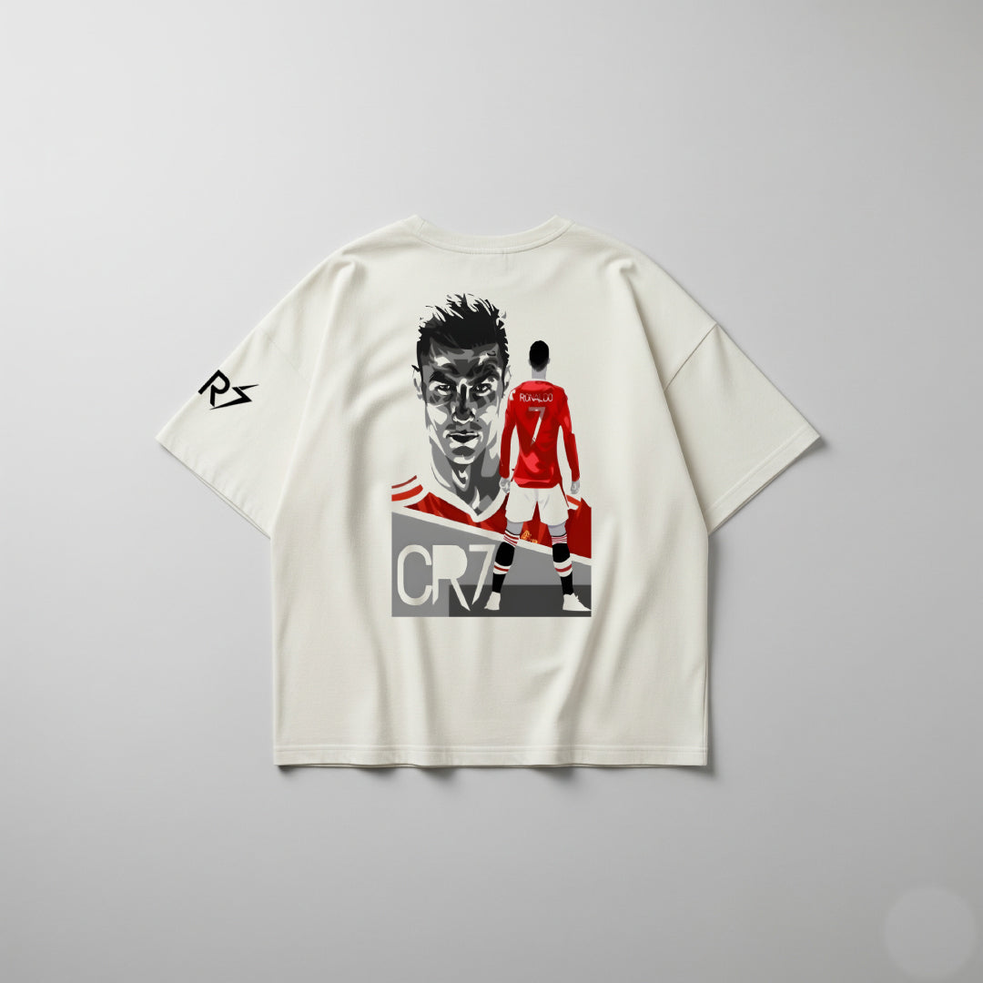 CR7 The Icon Stance Beige Oversized Tee – Limited Edition Drop