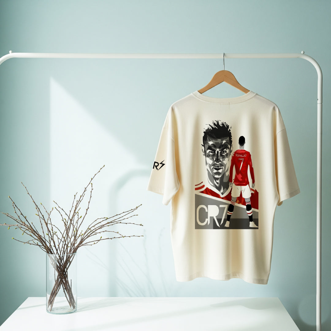 CR7 The Icon Stance Beige Oversized Tee – Limited Edition Drop