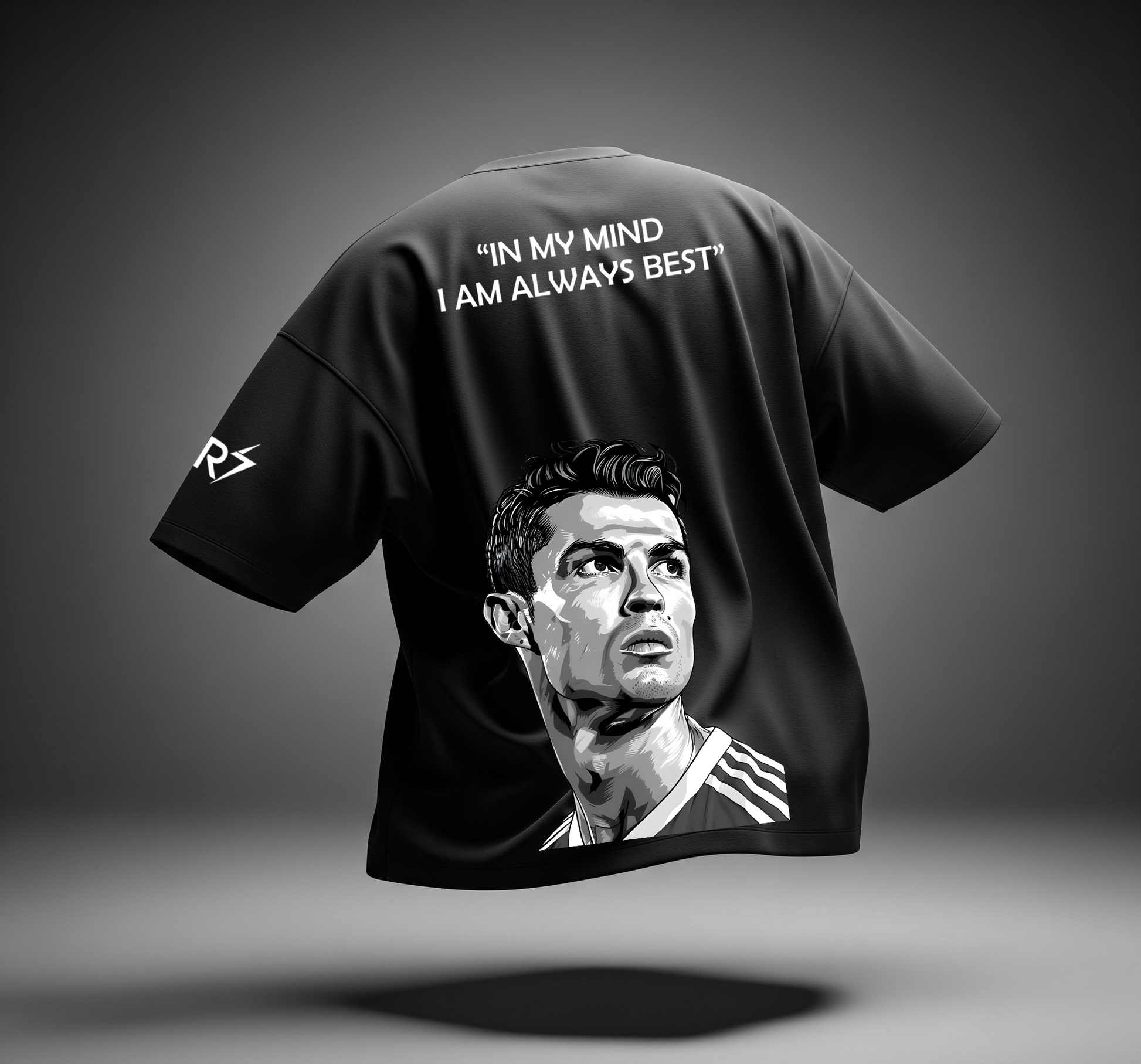 Ronaldo Legacy Mode Black Oversized Tee – Limited Edition CR7 Drop