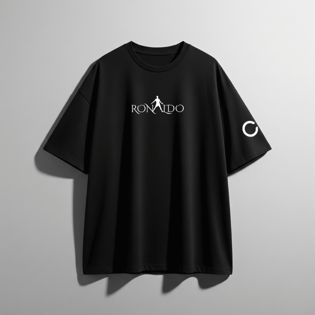 Ronaldo Legacy Mode Black Oversized Tee – Limited Edition CR7 Drop