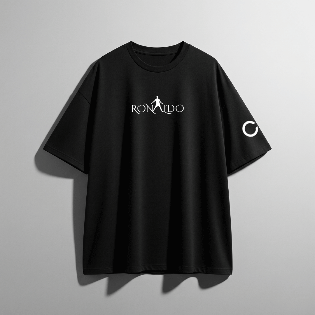 Ronaldo Legacy Mode Black Oversized Tee – Limited Edition CR7 Drop