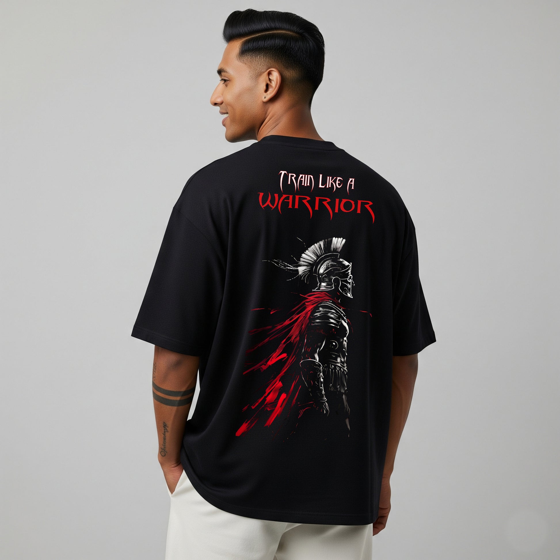 Normless Warrior Edition Oversized T-Shirt – Black (Front Warrior Text + Back Quote)