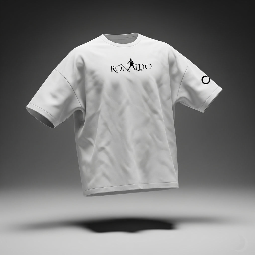 Ronaldo Legacy Mode White Oversized Tee – Limited Edition CR7 Drop