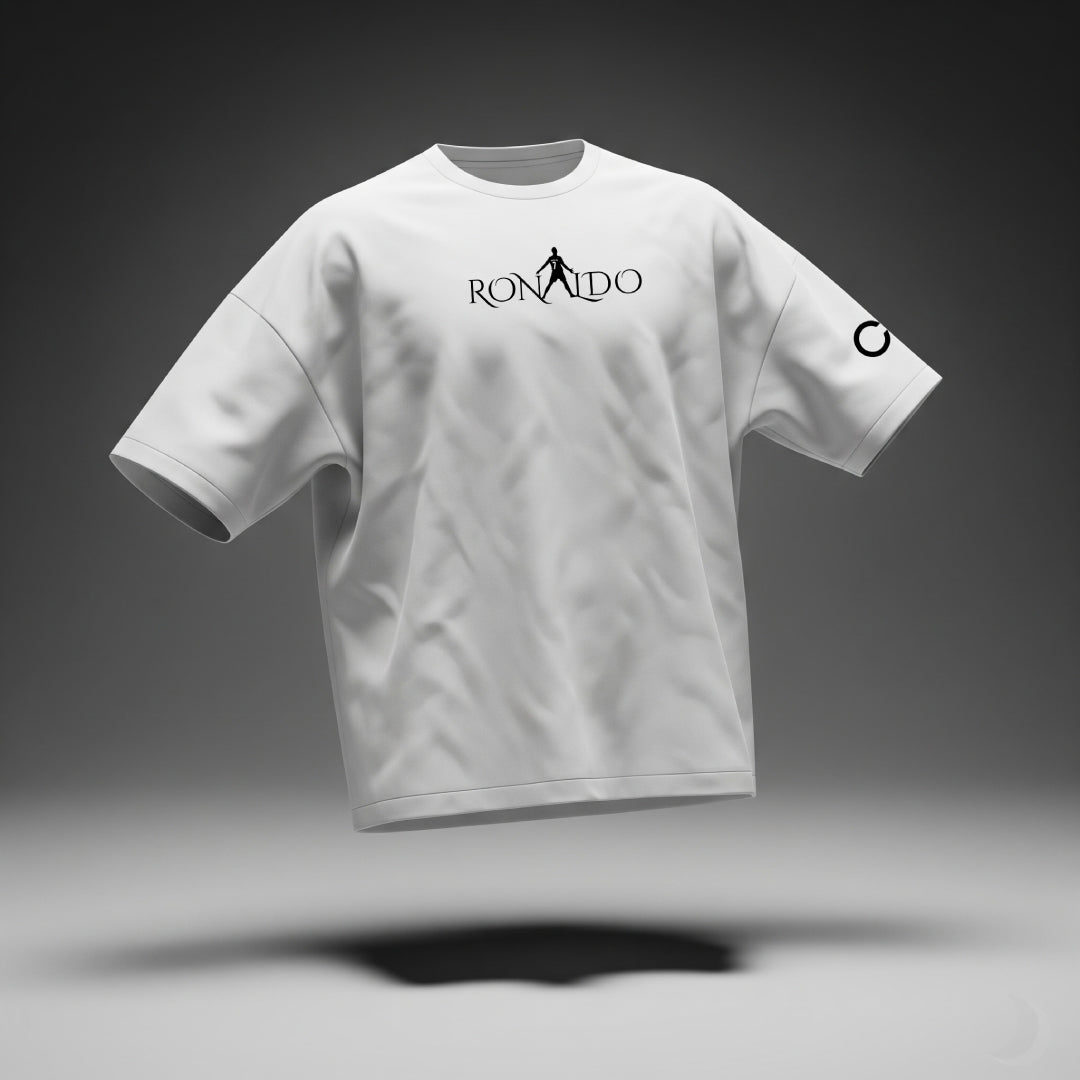 Ronaldo Legacy Mode White Oversized Tee – Limited Edition CR7 Drop