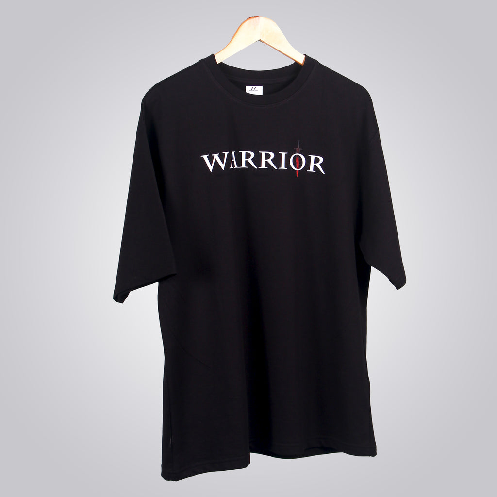 Normless Warrior Edition Oversized T-Shirt – Black (Front Warrior Text + Back Quote)