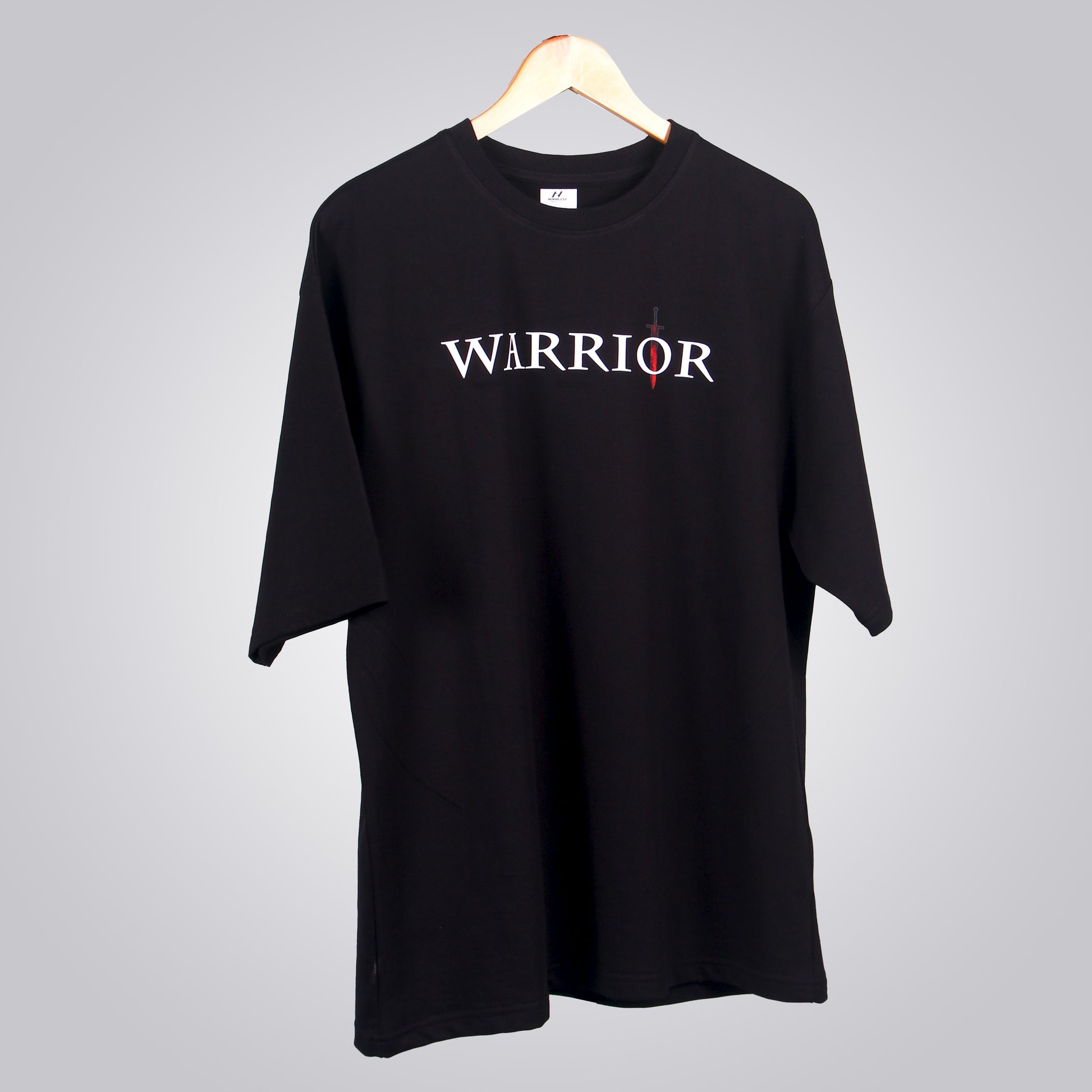 Normless Warrior Edition Oversized T-Shirt – Black (Front Warrior Text + Back Quote)