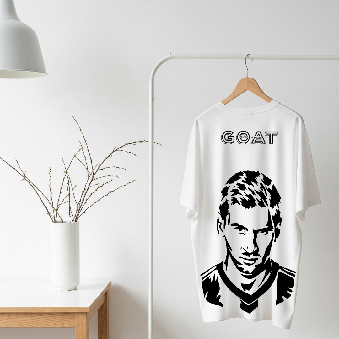 Messi GOAT Mode White Oversized T-Shirt - Limited Edition