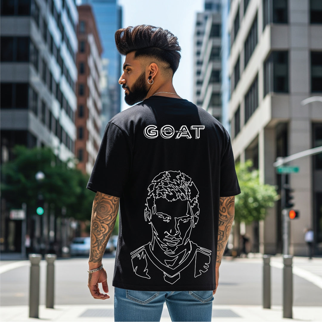 Messi GOAT Mode Black Oversized T-Shirt - Limited Edition