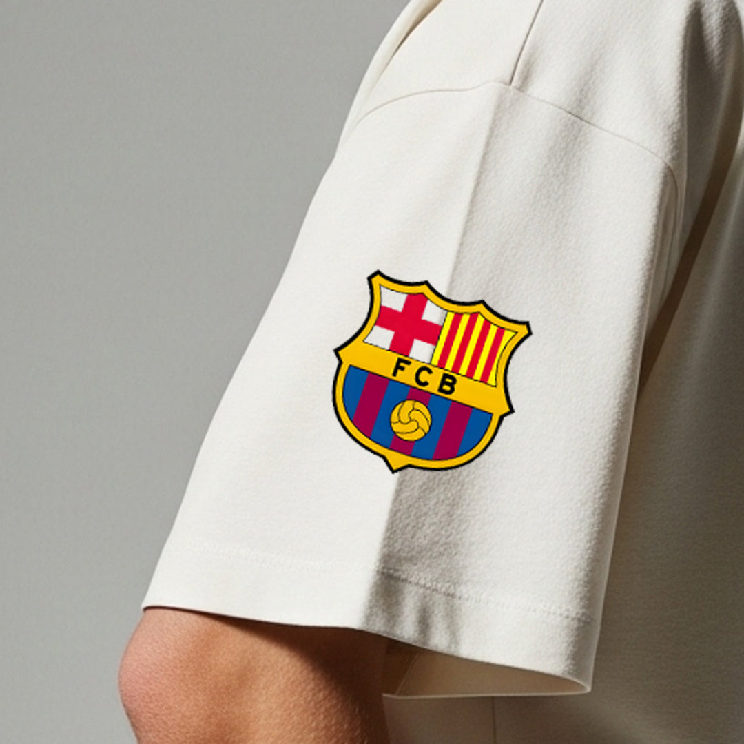 Neymar Visca Barca Beige Oversized Tee