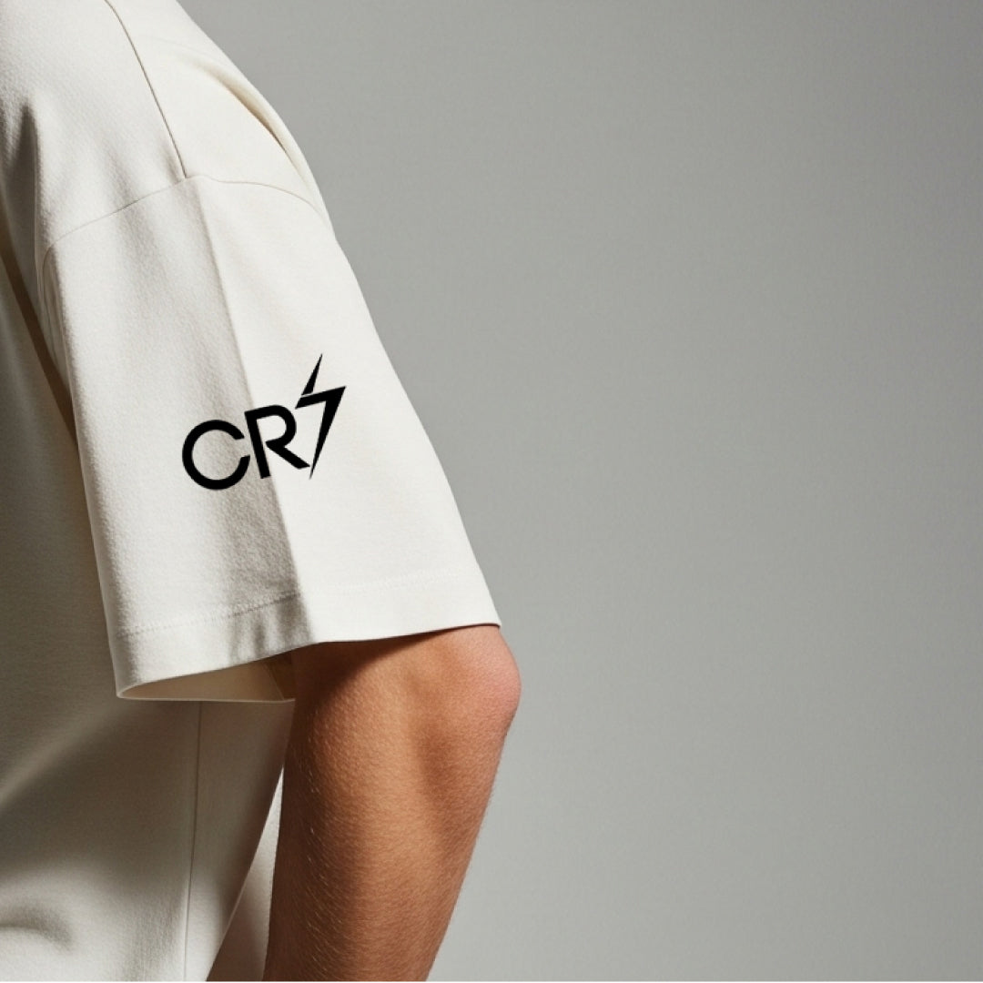 CR7 Unleashed beige Oversized Tee – Limited Edition