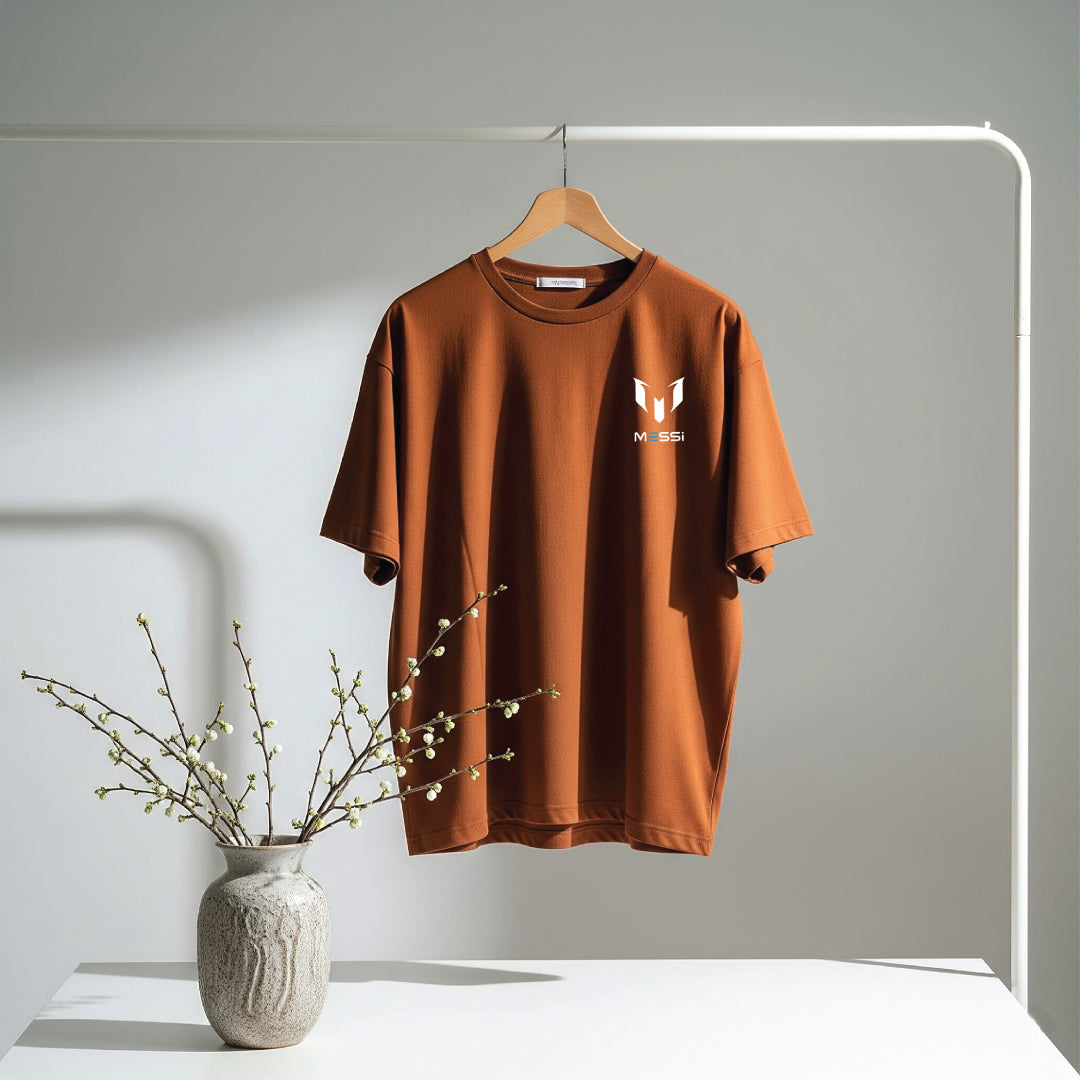 Messi GOAT Mode Brown Oversized T-Shirt - Limited Edition